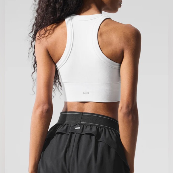 Alo Yoga Seamless Delight High Neck Bra Womens Size L Athleisure Lounge Workout - Picture 3 of 9